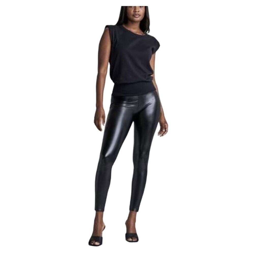 Spanx faux leather glossy leggings (Petite XL)‎
